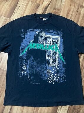Metallica Enter Sandman HM Divided Oversized Fit Pushead Graphic Unisex Tee XS